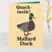 Wilde Eend Kwak-Tastische Eend Kaart (Gele Bloem)