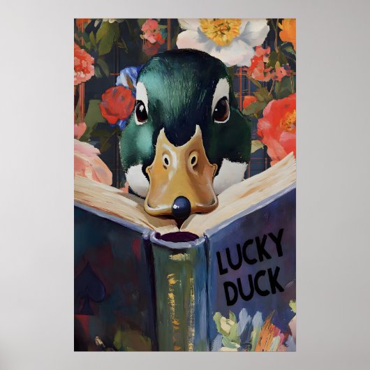 Wilde Eend Lucky Art Print Whimsical Natuur Vogel (Voorkant)