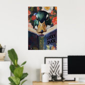 Wilde Eend Lucky Art Print Whimsical Natuur Vogel (Thuiskantoor)