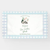 Wilde Eend Lucky Duck 1e Verjaardag Spandoek (Horizontaal)