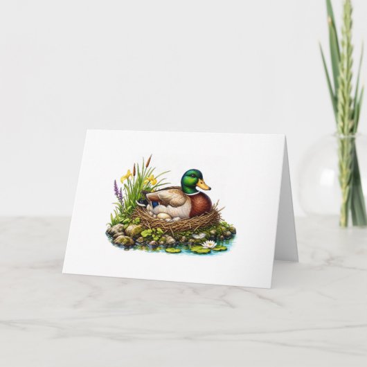 Wilde Eend op Nest Kaart (Voorkant)