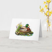 Wilde Eend op Nest Kaart (Gele Bloem)