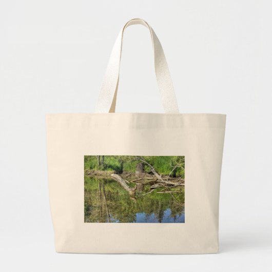Wilde eend op vijver grote tote bag (Voorkant)