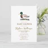 wilde eend | QR Code Gift Registry Baby shower Kaart (Staand voorkant)