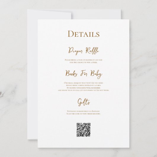 wilde eend | QR Code Gift Registry Baby shower Kaart (Achterkant)
