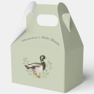 Wilde Eend Salie Groen Vintage Baby Shower Bedankdoosjes