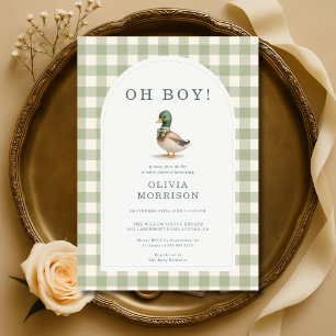 Wilde Eend Salie Groene Baby Shower Kaart