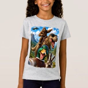 Wilde Eend Selfie Bigfoot T Rex UFO Grappige Cadea T-shirt