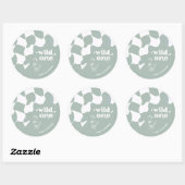 Wilde Eend Stijlvolle Eend 1e Verjaardag Saliegroe Ronde Sticker (Vel)