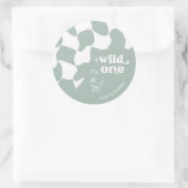 Wilde Eend Stijlvolle Eend 1e Verjaardag Saliegroe Ronde Sticker (Tas)