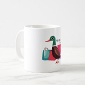 Wilde eend woordgrap grappige vogel koffiemok (Voorkant links)