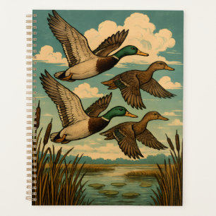 Wilde eenden in vlucht Wildlife Art Planner