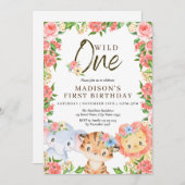 Wilde eenden Roze Bloemen Birthday Kaart (Voorkant / Achterkant)