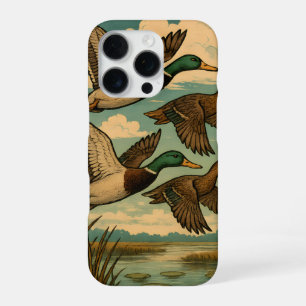 Wilde eendvogels in vlucht Wildlife Art iPhone 16 Pro Hoesje