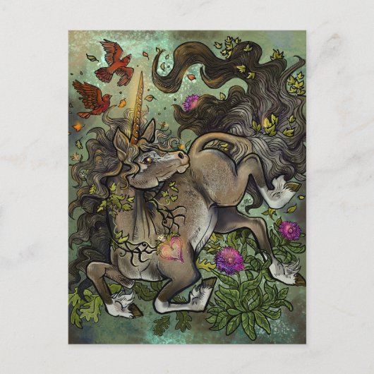 wilde eenhoorn briefkaart (Voorkant)