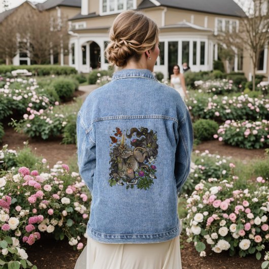 wilde eenhoorn denim jacket (Huwelijk Achterkant)