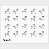 Wilde Eenhoorn Sticker met Regenboog Manen en Goud (Vel)
