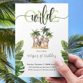 Wilde Eerste Eerste Eerste Safari Dieren Dag Parti Kaart