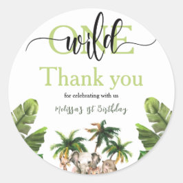 Wilde Eerste Eerste Eerste Safari Dieren Dag Parti Ronde Sticker