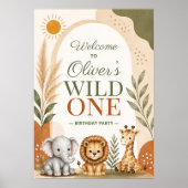 Wilde Eerste Safari Verjaardag Poster (Voorkant)