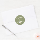 Wilde Eerste Verjaardag Groen Ronde Sticker (Envelop)