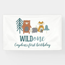 Wilde Eerste Verjaardag in het Bosdieren Thema