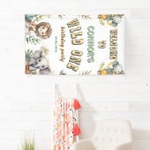 Wilde eerste verjaardag jungle feest banner (Insitu)