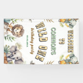 Wilde eerste verjaardag jungle feest banner (Horizontaal)