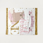 Wilde Eerste Verjaardag Meisje Persoonlijk Wandkleed (Voorkant (horizontaal))