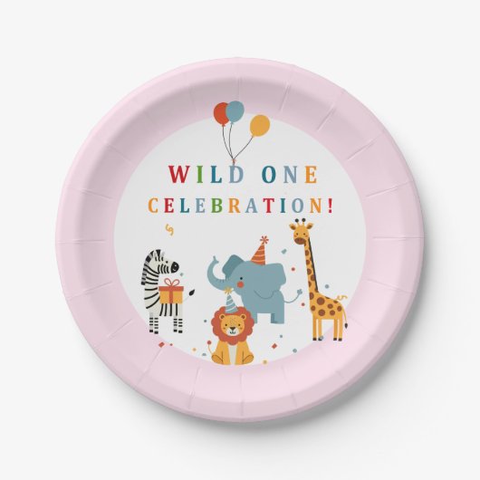 Wilde Eerste Verjaardag Papieren Bordje (Voorkant)