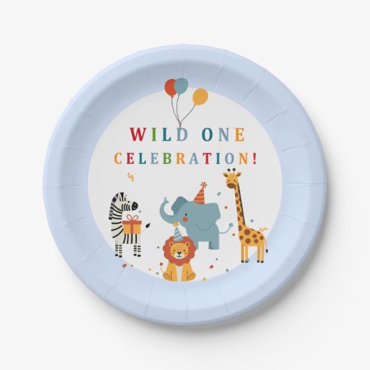 Wilde Eerste Verjaardag Papieren Bordje (Voorkant)