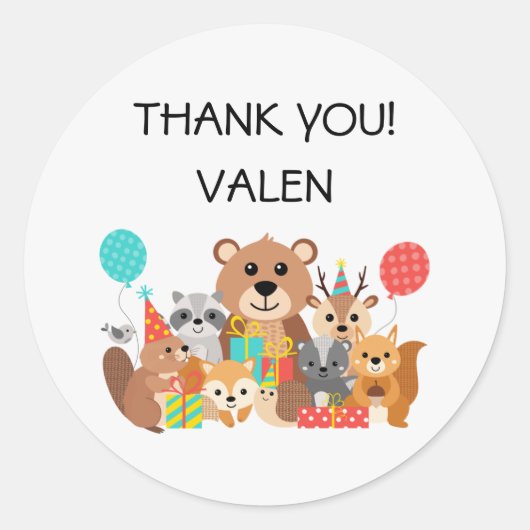 Wilde Eerste Verjaardag Ronde Sticker (Voorkant)