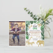 Wilde eerste verjaardag Safari Kaart (Staand voorkant)