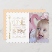 Wilde | Eerste verjaardagsfeestje uitnodigen foto Kaart (Voorkant / Achterkant)