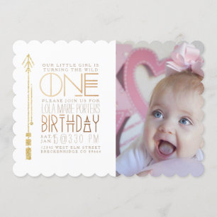 Wilde   Eerste verjaardagsfeestje uitnodigen foto Kaart