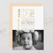 Wilde | Eerste verjaardagsfeestje uitnodigen foto Kaart (Voorkant / Achterkant)