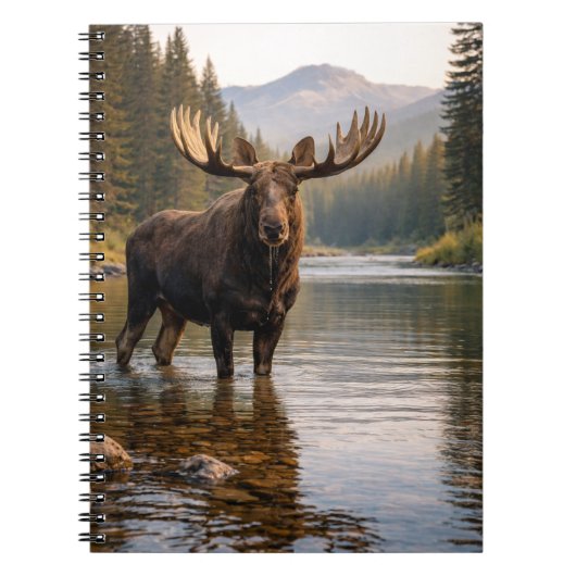 Wilde Elanden Bos Rivier Scène Notitieboek (Voorkant)