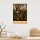 Wilde Elegantie: Bengaalse Kat Poster (Keuken)