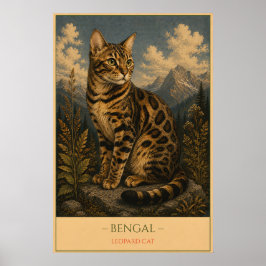 Wilde Elegantie: Bengaalse Kat Poster