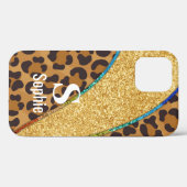 Wilde Elegantie: Dierlijke Huiddouanenaam w/Monogr Case-Mate iPhone Case (Achterkant (horizontaal))