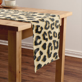 Wilde Elegantie Luipaardprint Korte Tafelloper