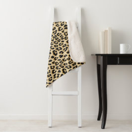 Wilde elegantie luipaardprint sherpa deken