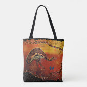 Wilde EMU Aboriginal Canvas tas (Achterkant)