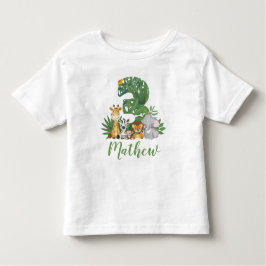 Wilde en Boom 3e Safari Birthday Oerwouden Kinder Shirts