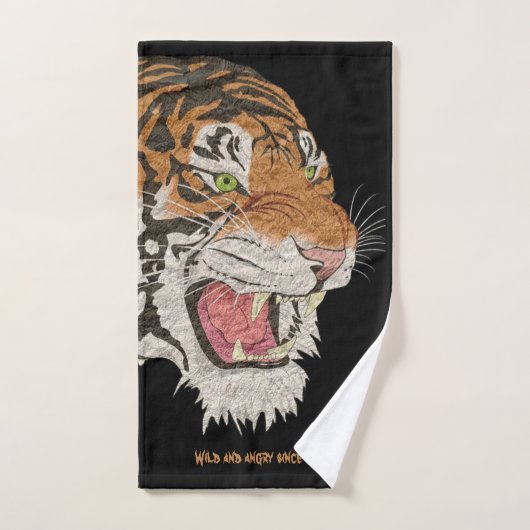 Wilde en boze tijger Geweldige waterverf schilderi Handdoek (Handdoek)