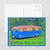 Wilde en Cheerful Retro Camping Trailer Briefkaart (Voorkant / Achterkant)