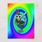 Wilde en Crazy Rooster Briefkaart (Voorkant)