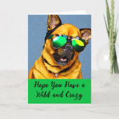 Wilde en Crazy Saint Patrick's Day Dog Sunbril Feestdagen Kaart (Voorkant)