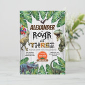 Wilde en Drie derde verjaardag uitnodiging safari (Staand voorkant)