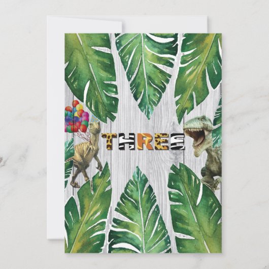 Wilde en Drie derde verjaardag uitnodiging safari (Achterkant)